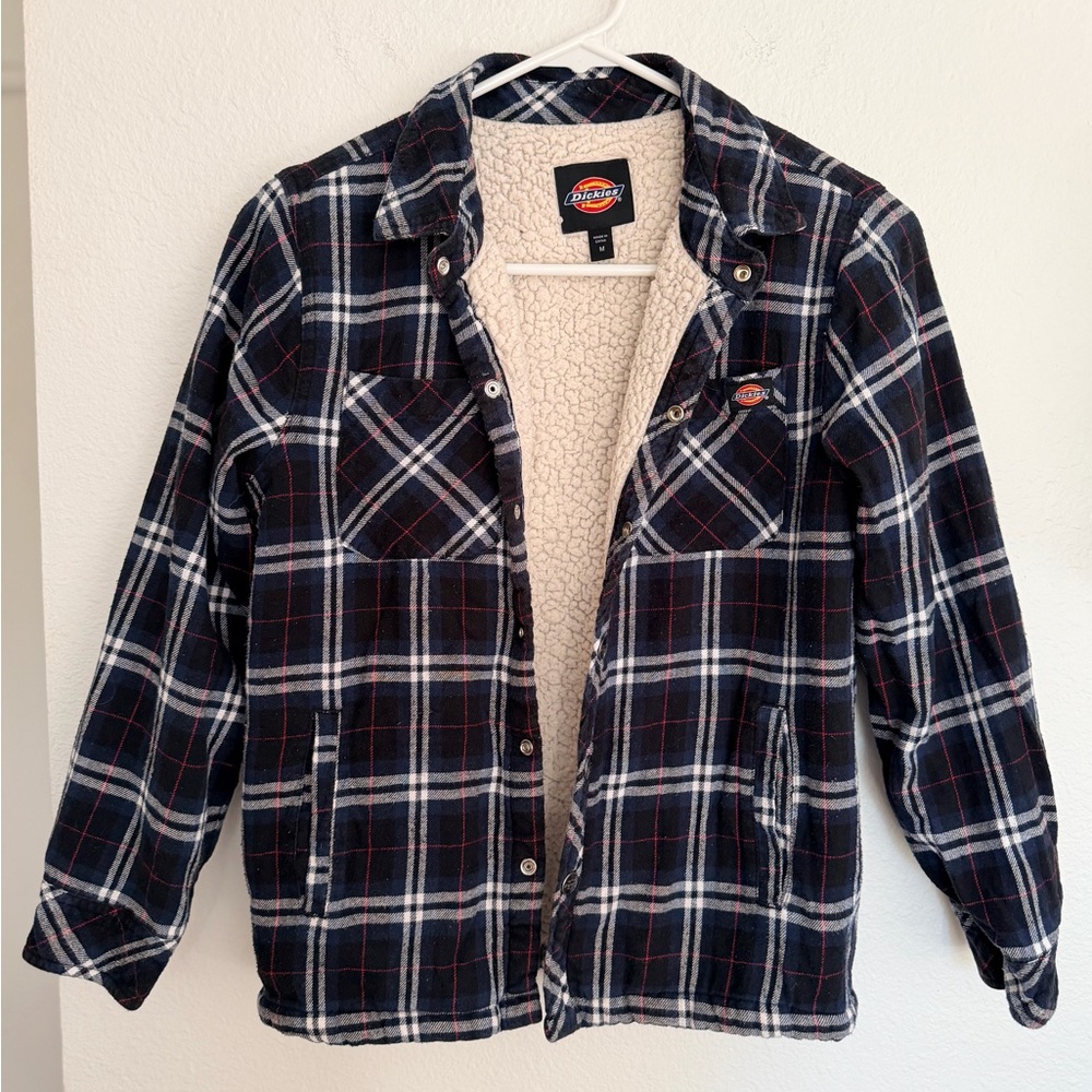 Dickies Kids Navy and Cream Sherpa Jacket Size Medium.